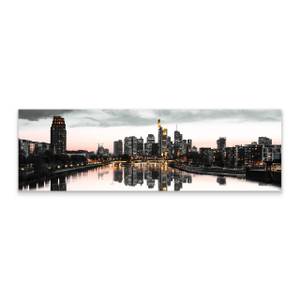 Panoramabild New York Stadtarchitektur Beige - Schwarz - Grau - Weiß - Textil - 145 x 45 x 45 cm