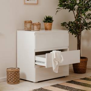 Commode Pretoria Blanc - Bois manufacturé - 46 x 81 x 80 cm