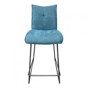 Chaise de bar en tissu bleu - LUCKY Bleu