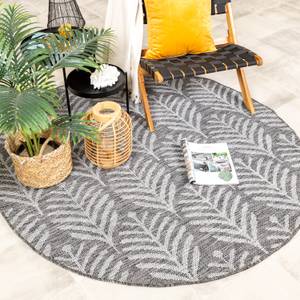 In- & Outdoor Teppich R Summer Leaves Grau - 120 x 120 cm