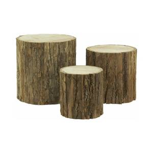 Supports troncs en tilleul (Lot de 3) Bois massif - 30 x 30 x 30 cm