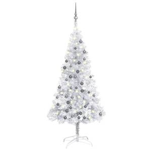 Sapin de noël artificiel Gris - Argenté - Blanc - 75 x 150 x 75 cm