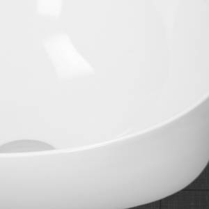 Vasque ronde Ø 400x135 mm blanc Blanc - Céramique - Métal - 40 x 14 x 40 cm