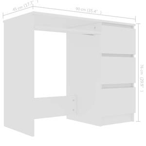 Schreibtisch Weiß - Holzwerkstoff - Massivholz - 45 x 76 x 90 cm