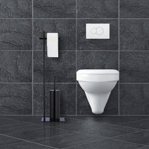 Stand WC Garnitur schwarz Schwarz - Metall - 20 x 78 x 20 cm