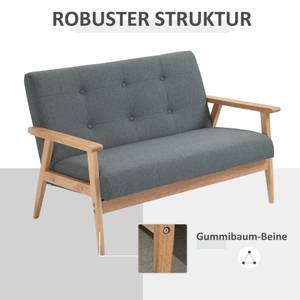 Doppelsofa mit Holzgestell 833-913V02 Grau - Massivholz - 67 x 73 x 115 cm