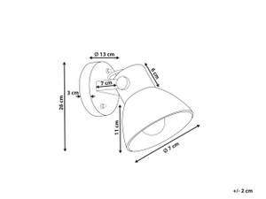 Wandlampen PERIYAR Schwarz - Braun - Massivholz - 15 x 26 x 21 cm