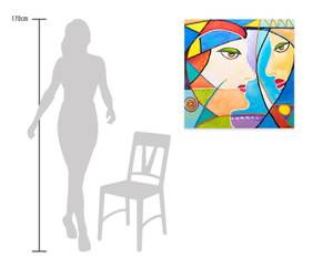 Acrylbild handgemalt Königin der Spiegel Massivholz - Textil - 87 x 87 x 6 cm