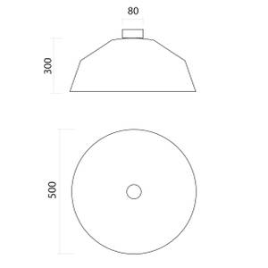 Deckenleuchte Tokyo Schwarz - Silber - Durchmesser Lampenschirm: 50 cm