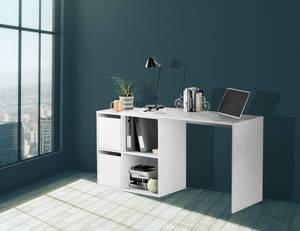 Schreibtisch Milwaukee Weiß - Holzwerkstoff - 49 x 74 x 152 cm