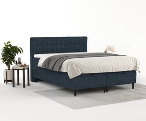 Premium Boxspringbett Milo Marineblau - 140 x 114 x 212 cm