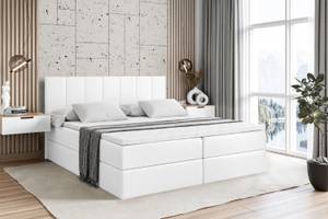 Boxspringbett MOETI Hochglanz Weiß - Breite: 140 cm - H4