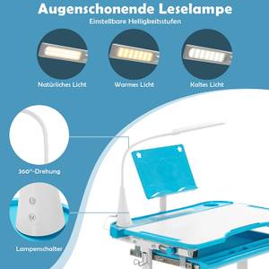 Kinderschreibtisch Set mit LED-Licht Blau