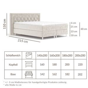 Boxspringbett Lavello Ecru - Breite: 200 cm