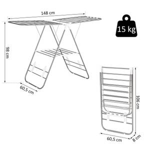 Wäscheständer 850-121 Metall - 148 x 5 x 61 cm