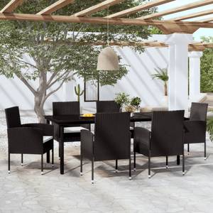 Garten-Essgruppe (7-teilig) 3013429-3 Schwarz - Weiß - Metall - 100 x 74 x 200 cm