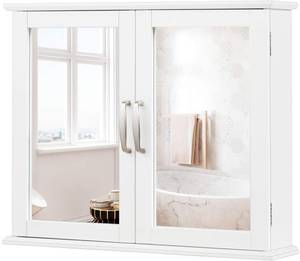Spiegelschrank Badschrank Weiß - Holzwerkstoff - 15 x 50 x 60 cm
