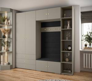 Garderobe Inova 2 Z10 Schwarz - Gold - Grau - Gold