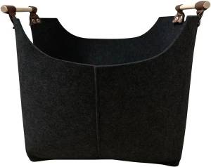 Filztasche Vesta mit Holzgriffe Grau - Textil - 41 x 32 x 45 cm