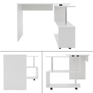 Schreibtisch mit vier Rädern 150x88x75cm Weiß