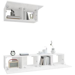 TV-Schrank 3er Set D570 Hochglanz Weiß - Tiefe: 80 cm