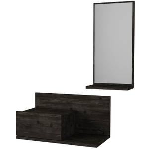 Konsolentisch mit Spiegel Drax hängend Grau - Holzwerkstoff - 60 x 30 x 30 cm