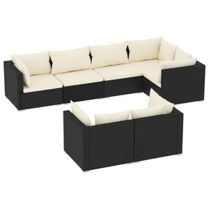 Garten-Lounge-Set (7-teilig) 3013637-16 Schwarz - Creme - Weiß - Anzahl Teile im Set: 7