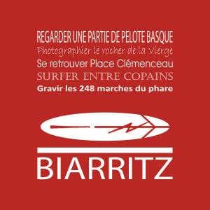 Tableau sur toile Biarritz 30x30 cm Rouge