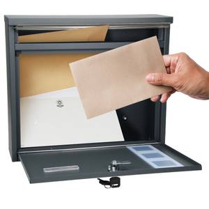 Briefkasten 36x315x115 cm anthrazit Grau - Metall - 12 x 32 x 36 cm