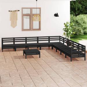 Garten-Lounge-Set Schwarz - Massivholz - Holzart/Dekor - 64 x 29 x 64 cm