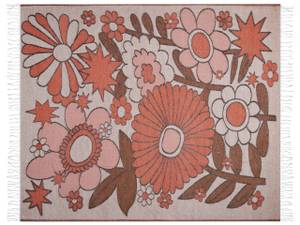 Couverture DARAU Beige - Marron - Rose foncé - Textile - 130 x 1 x 170 cm