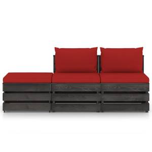 Garten-Lounge-Set Rot - Massivholz - Holzart/Dekor - 70 x 66 x 69 cm