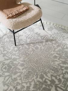 Teppich rund Elias 1 Grau - Textil - 150 x 1 x 150 cm