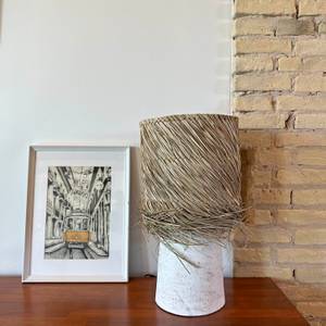 Tischlampe Uluwatu Beige - Naturfaser - 25 x 55 x 25 cm