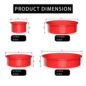 4-teiliges Set Silikon Kuchenbackformen Rot - Kunststoff - 25 x 6 x 25 cm