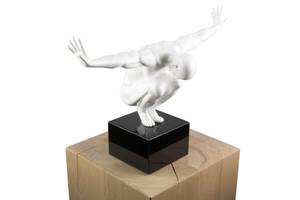 Skulptur Jeden Moment Weiß - Kunststein - Kunststoff - 30 x 30 x 13 cm