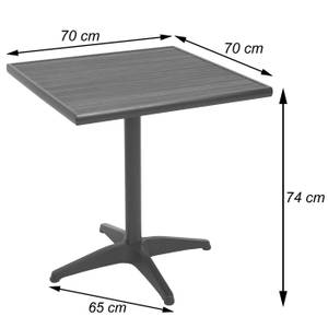 2er-Set Gartenstuhl+Gartentisch J95 Schwarz - Dunkelbraun