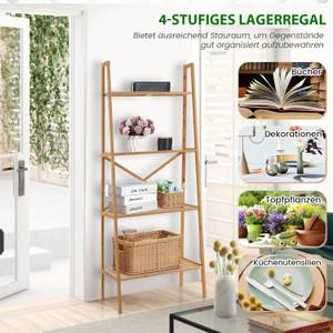 Leiterregal aus Bambus Braun - Bambus - 36 x 148 x 60 cm