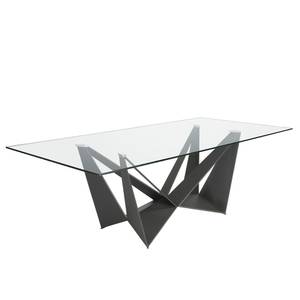Rechteckiger Glas-Esstisch Weiß - Metall - 240 x 75 x 120 cm