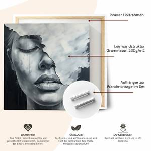 Leinwandbild Abstraktes Gesicht Porträt 30 x 30 x 30 cm