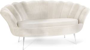 2-Sitzer Samt Muschel Sofa Cara Beige - Silber