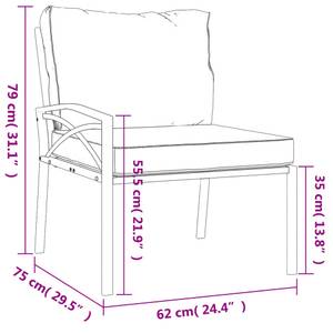 Gartenstuhl 3028361 (2er Set) Grau