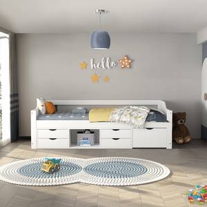 HOME DELUXE Kinderbett STERNENLAND mit Schubladen – 90 x 200 cm Weiß
