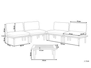 Sitzgruppe FRASCATI 6-tlg Grau - Hellgrau - Eiche Hell - 4er Set