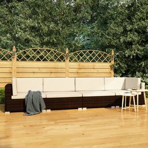 Garten-Sofagarnitur (4-teilig) 3000474-2 Braun - Metall - Polyrattan - 70 x 54 x 280 cm