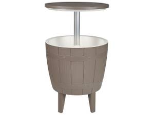 Table de jardin SILG Beige - Gris - Blanc - Textile - 49 x 58 x 49 cm