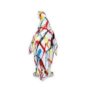 Große Harzskulptur Pinguin Multicolor - 22 x 50 x 19 cm