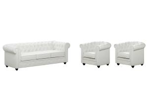 Couchgarnitur CHESTERFIELD 3er-Set Weiß