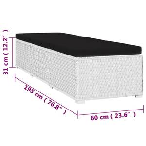 Garten-Sonnenliegen (3-teilig) Weiß