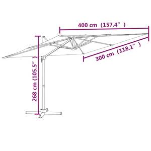 Parasol cantilever led 319930 Gris - Métal - Textile - 300 x 268 x 400 cm